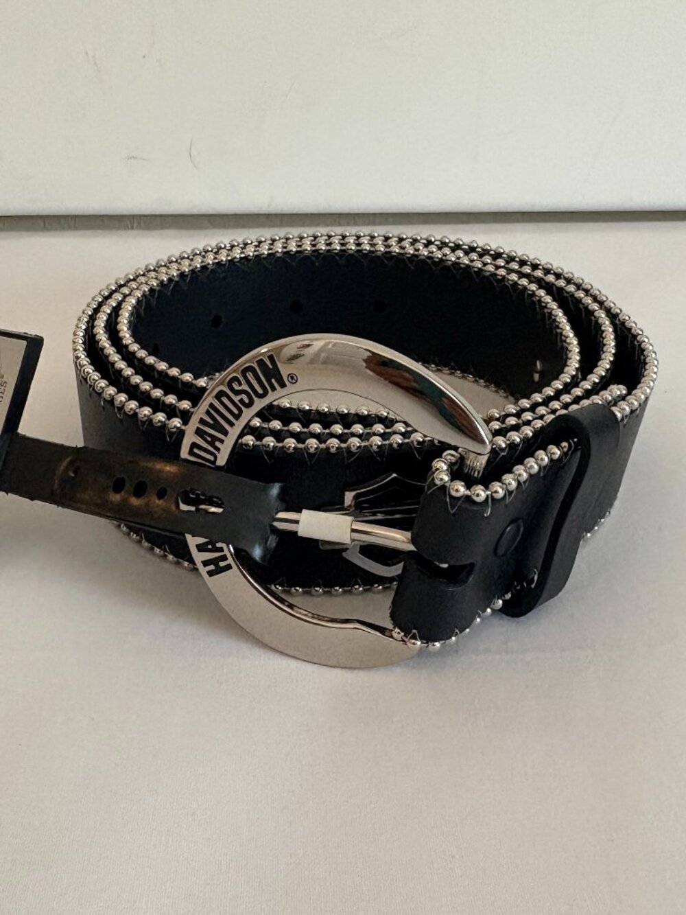 New with tags Harley-Davidson Genuine MotorClothes black leather belt in size XL